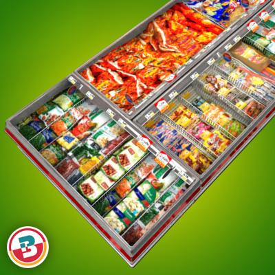 3D Model of Grocery Store Freezers - Open Top - 3D Render 1